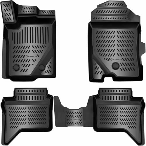 ELMASLINE 3D Gummimatten für Ford Ranger 2 (2022-2026) | Zubehör Fußmatten | Extra hoher 5cm Rand | 2. Reihe passt Nicht in Extrakabine !!