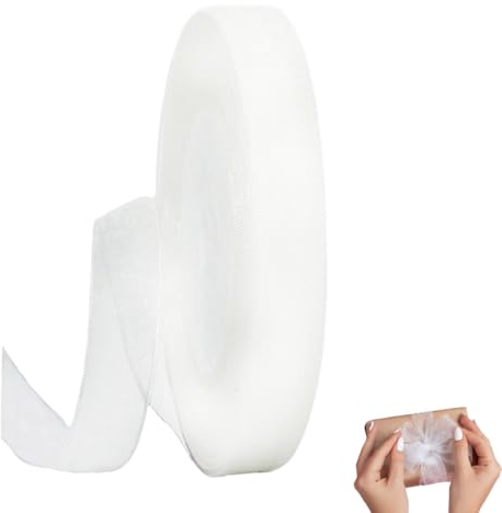 Trasparente da 45m per Confezioni Regalo, Nastro in Chiffon Trasparente da 45 m, Nastro per Feste di Compleanno, Natale, Matrimoni, Ghirlande per Feste