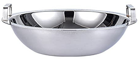 OQHAIR Olla Shabu Shabu China, Olla Caliente de Acero Inoxidable, Cacerola Caliente, ollas Calientes Shabu Shabu para Estufa de Gas de inducción (Color: Plata, tamaño: 32 cm) (Plata 28 cm