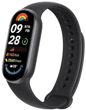 Fayet Xiaomi Band 9 Health & Fitness Tracker 1.62'' AMOLED 21-Day Battery, 150+ Sport Modes, Fitness Tracker, Heart Rate, Sleep & Stress Monitoring + 1 year warranty (Black)