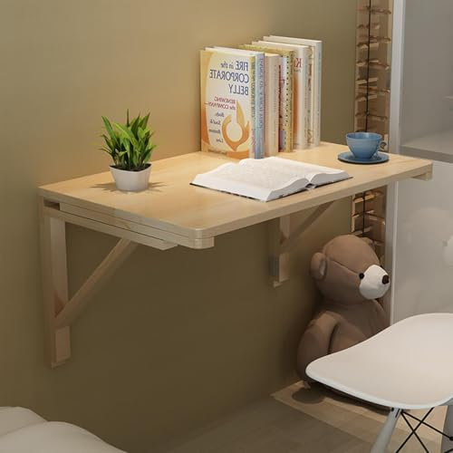 NEONMAN Wandtisch Klappbar Wandklapptisch Klapptisch Wand Wandtisch Klappbar Küche Schreibtisch Klappbar Wand Massivholz Klapptisch Wandtisch Platzsparender Für Kleine Räume Bar Computer Laptop(100x60