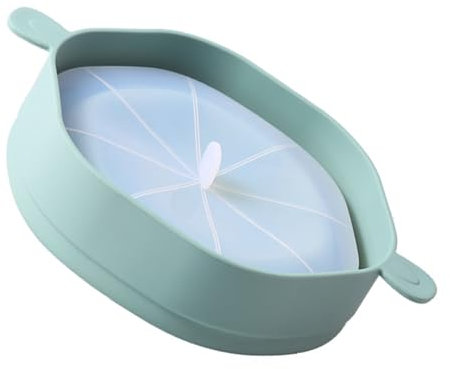 Silikon-Popcorn-Eimer, Zusammenklappbar, Großes Fassungsvermögen, Hitzebeständig, Mikrowellen-Popcorn-Maker (Cyan)