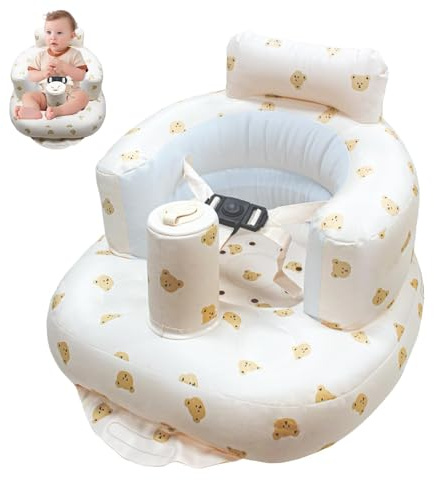 Ryvera Aufblasbarer Baby Sitzstuhl – Integrierte Luftpumpe, Ideal für 3–36 Monate Alte, Tragbarer & Bequemer Sitz für Zuhause und Reise Fünf-Punkt-Beschreibung