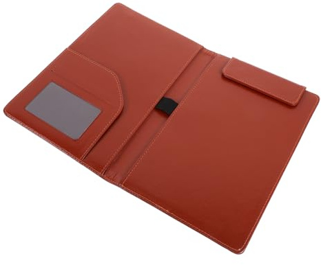 Operitacx Porte-document Format A5 en Pu Magnétique Marron Clips pour Organiser et Sécuriser les Papiers Pratique pour Bureau et Restaurant