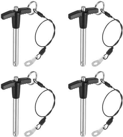 sourcing map 4 perni di bloccaggio con manico a T, 8 mm x 50 mm, lunghezza di utilizzo, in acciaio inox, perno a sgancio rapido