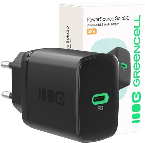 Greencell PowerSource Solo30 USB-C Power Delivery-laddare svart 30 W