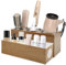 BYUNER Hair Tools Organizer, Hair Dryer Holder for Dressing Table, Hair Dryer and Straightener Holder for Bathroom Countertop Hairdryer Storage Stand, Hair Blow Dryer Holder for Vanity (Wood)