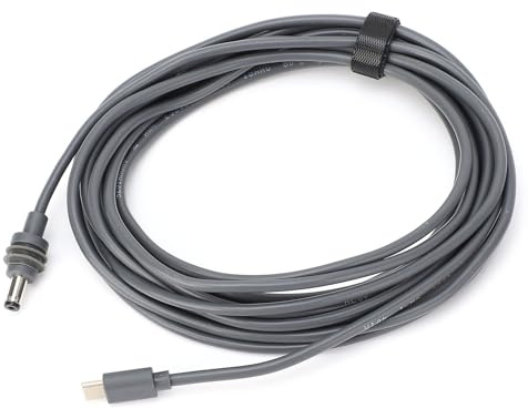 Naroote Cable de Alimentación Resistente Al Agua, Diseño Compacto, Compatible con 65 W PD Source+ Cable de Alimentación de USB C a CC para Mini Antena Parabólica (7m/22.96 pies)