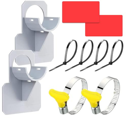 2 Stück pool Schlauchhalter Knickschutz aus Kunststoff, Rohrhalter 26mm - 38mm, Fitting für Intex und Bestway (Grau)