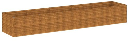 Bancal de acero corten 479 x 100 x 69 cm – Jardín duradero para verduras y flores – Ideal para pequeños jardines y balcones