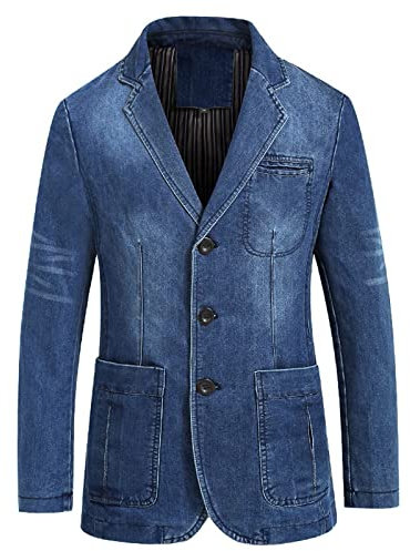 Giacca Jeans Uomo Nera, Giubbino Estivo Uomo, Vintage Classica Giubbotto Denim Giacca Sottile Elegante Motociclista da Uomo Blu Cargo Casual Denim Giacca in Jeans Vintage Giacca Trucker