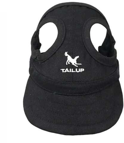 Baseballkappe für Haustiere, winddicht, für Reisen, Sport, Sonnenhüte für Welpen, große Hunde (Schwarz, L)
