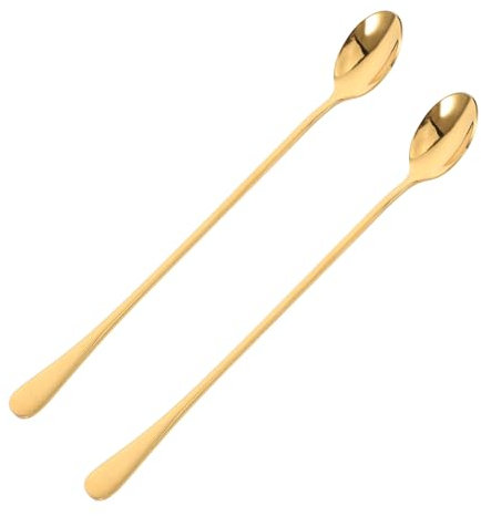 COLLBATH Lot De 2 Cuillères À Cocktail En Acier Inoxydable Accessoires De Bar Agitateurs À Cocktail Cuillère À Long Manche À Café De Bar À