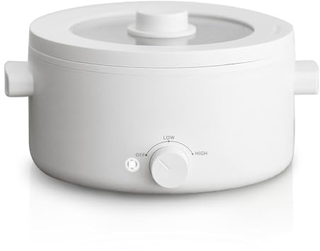 olayks. Hot Pot Electric,2L Ceramic Glaze Non-Stick Pan, Portable Hot Pot with Dual Power Adjustment, Electric Cooker for Egg, Ramen, Oatmeal,Soup Quick Heating and Overheat Protection