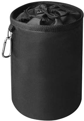 Munsesi Peg Bags for Washing Line, Waterproof Oxford Clothes Organizer, Large Spacious Durable Black Clothes Pegs Bag, Peg Basket with Hanging Snap Hook & Closing Cord, Indoor Outdoor Laundry Storage