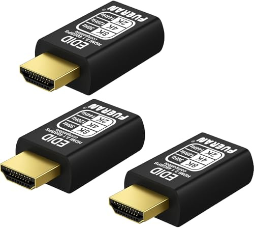 FUERAN Enchufe simulado HDMI 2.1 4K 120Hz, emulador de pantalla virtual, enchufe simulado Displayport 4k 120Hz, adaptador de pantalla fantasma sin cabeza, monitor EDID 8K 3840x2160@120HZ (8K/30Hz-4K