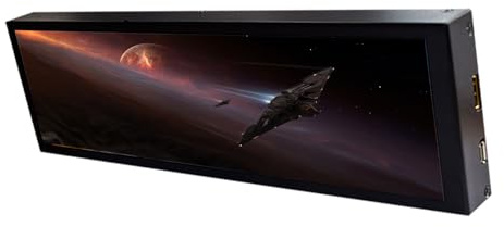 SHOOYIO Boîtier d'ordinateur avec contrôle tactile participatif 8,8 pouces Observe 720P 1920 x 480 écran de jeu et de bureau Multitraitement Outlet et jeu PC Case huit cents écrans