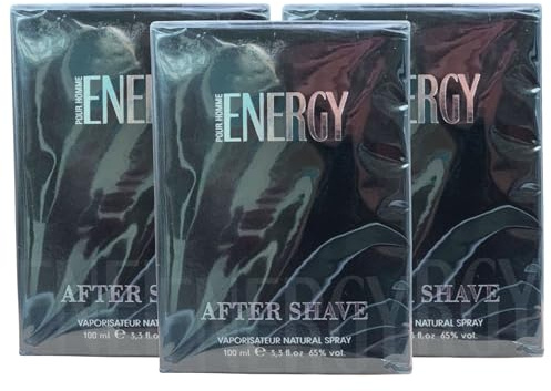 After Shave ENERGY Pour Homme, Fragranza Maschile Con Un Mix Di Note Floreali e Legnose 100ml (3 Unità)