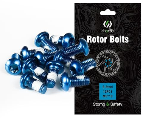 CNCLOL Fahrrad Bremsscheiben Schrauben M5x10 für Scheibenbremse, MTB, Blau | Torx T25 Fahrrad 6-Loch Bremsscheibe Schrauben M5x10 mm, in vielen Farben, für Rennrad, Mountainbike, BMX, Gravel und E-Bike