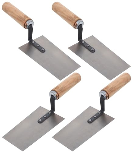 BUGUUYO Set 4 Pezzi Cazzuola per Stucco in Acciaio Inossidabile Spatola per Muratura e Gesso Strumenti per Intonacatori e Lavori Manuali su Calcestruzzo