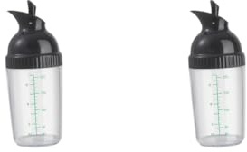 2 Set Salad Dressing Shaker 200ml Clear Leakproof Salad Shaker Dispenser Household Black