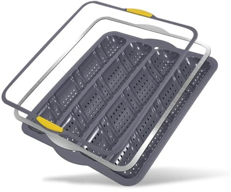 KeepingcooX Non-Stick Silicone French Bread Loaf Pan with Frame - Perforated Bottom Creates Crispy Crusts, Dishwasher Safe Baguettes Baking Tray, for Hot Dog or Sandwich Rolls (4-Baguette Upgrade)
