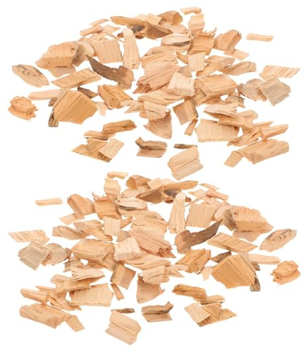 AKOOSY Trucioli di Legno Naturali per Affumicatore 400g, Trucioli di Legno per Griglia a Gas, Accessori per Affumicare Carne e Barbecue all’Aperto, Confezione da 2 Sacchetti