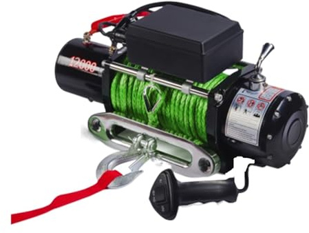 Verricello Elettrico 12000LB 12V Con Telecomando Senza Fili Corda In Fibra Di Polimero Flessibile A Prova Acqua Camion For Auto Rimorchio For Chiatta(Green Display)