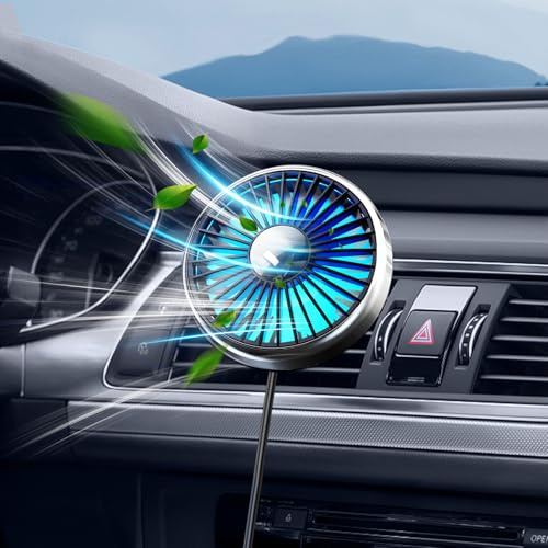 xuenair Ventilador de CA para coche USB para ventilación de aire para aumentar el aire frío en el vehículo, SUV, furgoneta, RV, camioneta, potente ventilador portátil de 3 velocidades para ventilador