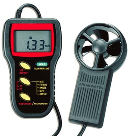 Anemometers, 1PC Impeller Anemometer Wind Speed ​​Meter with USB Interface (Handheld Anemometer)