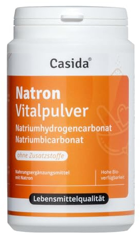 Casida Natron Vitalpulver - feines Pulver, Baking Soda, Hochreine Lebensmittelqualität - 300g- für innere Anwendung, Backen, Putzen & als Badezusatz – ohne Zusatzstoffe, Gluten- & laktosefrei