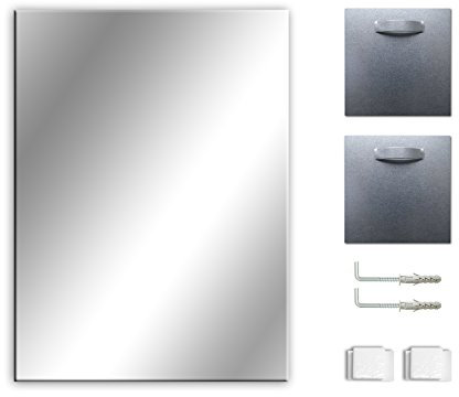 Ramix Spiegel, Rahmenloser, Spiegelfliese, Wandspiegel, Badspiegel, Zimmer, Größe: Breite 50 cm x Höhe 40 cm