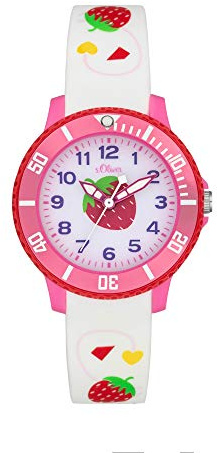 s.Oliver Mädchen Analog Quarz Uhr mit Silikon Armband