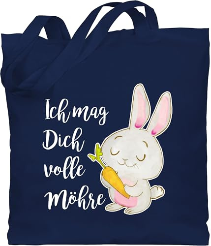 Shirtracer - Baumwolltasche - Pärchen - Taschen - Ich mag dich volle Möhre Hase I