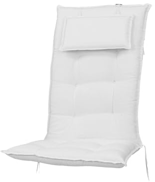 KETTtex 2320 Auflage Hochlehner Marbella weiß Sitzpolster 121x50x8 cm mit Kopfpolster