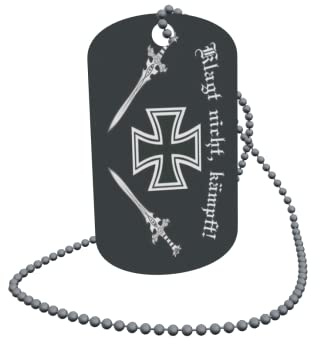 U24 Dog Tag Erkennungsmarke ID Tag an Kette Flagge Klagt nicht Kämpft Alu 30 x 50 mm