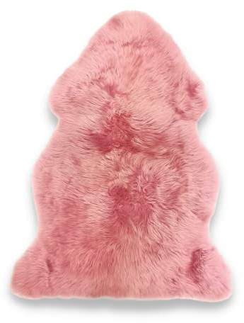 Fårskinn naturlig form merino fårskinn beläggning överkast natur 100 x 60 cm (rosa)