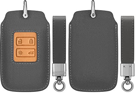 kwmobile Custodia Compatibile con Renault con 4 tasti Smart Key (solo Keyless Go) - Cover Chiavi Auto Protezione Copri Telecomando - Copri Chiave Copertura grigio/marrone