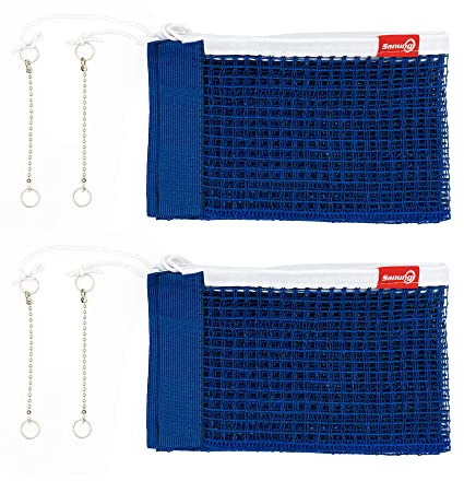 Sanung Table Tennis Net, C-X1B Portable Ping Pong Training Net Replacement for 60 inch Width Regulation Size Tables, Set of 2, Royal Blue