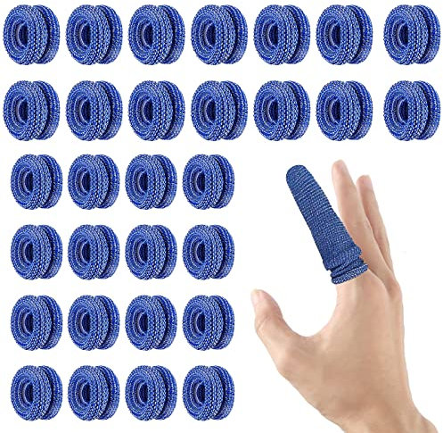 30 Stück Fingerverband, Blauer Fingerlinge Verband Fingerpflaster Finger Bob, Dehnbar Fingerpflaster Atmungsaktive Fingerlinge für Arbeit Küche Fingerschutz bei Verletzungen