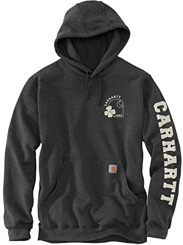 Carhartt Herren Loose Fit Midweight Hooded Shamrock Sweatshirt, Carbon Heather, XL EU