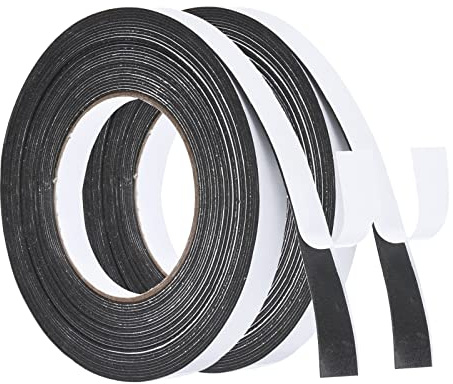 PATIKIL 2 Rollos 10m EVA Cinta Selladora Espuma Burlete Sellado, 15x1mm(W*T) EVA Adhesivo de Alta Densidad Tira para Anti Frío, Aislante,Ruido y Colisión, Blanco Negro