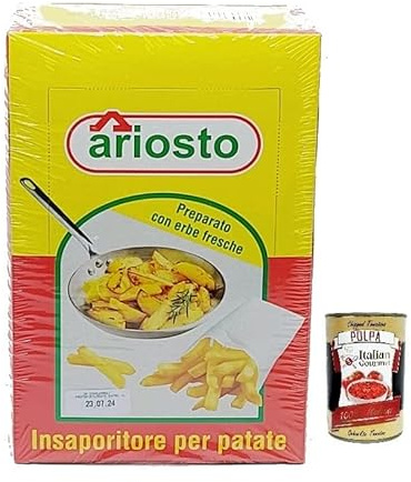 Ariosto Insaporitore Per Patate Lot de 50 sachets de 10 g d'épices pour pommes de terre + Italian Gourmet Polpa di Pomodoro Boîte de 400 g