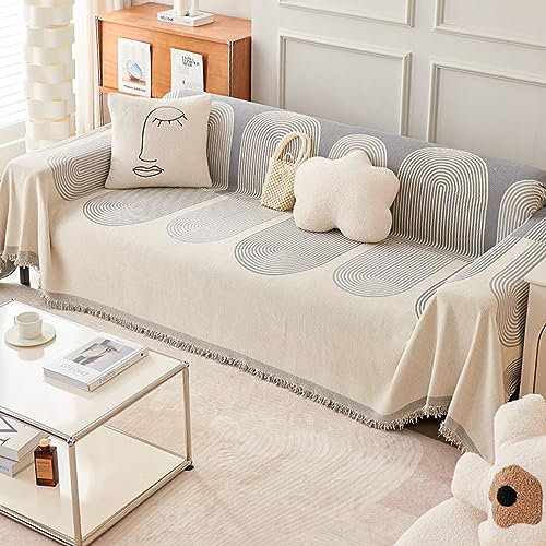 ZCXRYFL 1 2 3 4-Sitzer-Sofa üBerwurfdecke Mehrzweck Chenille Decken FüR Couch Sessel Bett Stuhl MöBel Hussen L Form Eck-Universal Sofa üBerzug Pet Rebel-Sofaschoner(180X230cm,Grey)