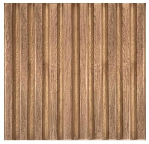Paneles 3D de plástico PVC, diseño listones de madera, para paredes o techos, 20 unidades, D167 marrón