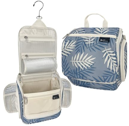 D&D Kulturbeutel zum Aufhängen für Damen und Herren, großes Kosmetik-, Make-up- und Toilettenartikel-Organizer-Set mit 10 Fächern, YKK-Reißverschlüssen, XXL-Metall-Drehhaken, wasserabweisendes Nylon,