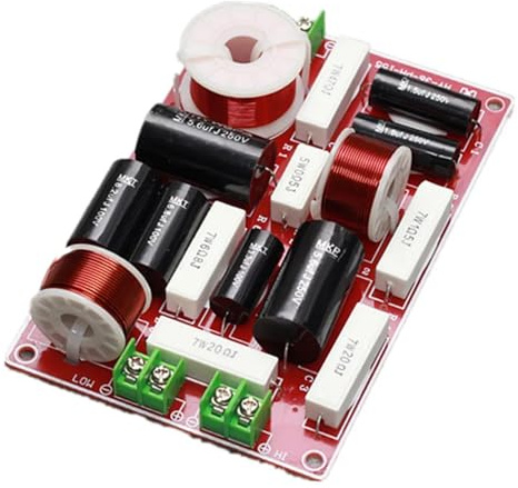 Mkcavne 1 Piece Hi-Fi Audio 2 Way Tweeter + Bass Crossover Speaker Frequency Splitter Stereo Crossover Audio Filters Crossover 18dB 150W