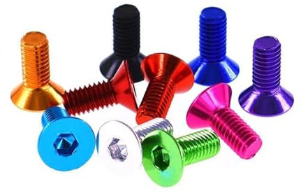 10 Stück M3 Flachkopfschraube.M3 Innensechskant-Senkkopfschraube, Rot, M3X8mm