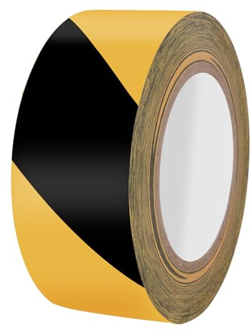 OQingluan Nastro Adesivo Segnaletico, Nastro di Avvertenza di Pericolo, Nastro di Sicurezza, per Pavimenti, Fabbriche, Aree Pericolose, 48mm*50m