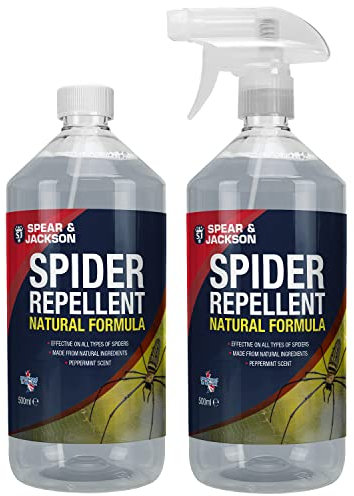 Spear & Jackson Spider Repellent 2 x 500ml Spray, Peppermint Scent